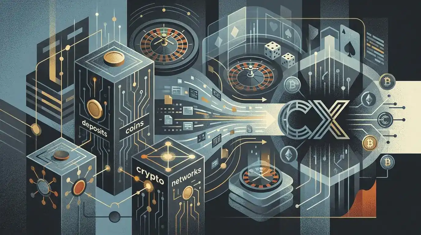 Ilustração editorial sobre Pagamentos CHEXX: depósitos, moedas e redes cripto